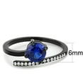 thumbnail image 2 of Luxe Jewelry Designs Women's Black Ion Plated Engagement Ring with London Blue Synthetic Spinel, 2 of 4