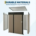 thumbnail image 4 of Garvee 5x3 ft Outdoor Metal Storage Shed, Garden Tool Shed with Sloping Roof and Lockable Door,Brown, 4 of 9