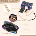 thumbnail image 3 of FORMRS Women Crossbody Purse with Chain Strap Vegan Leather Shoulder Handbag, Vibrant Stained Glass Pattern, 3 of 7