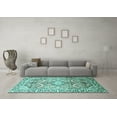 thumbnail image 3 of Ahgly Company Indoor Square Persian Turquoise Blue Traditional Area Rugs, 5' Square, 3 of 4