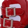 thumbnail image 5 of Girls Cute Ankle Boots PU Leather Buckle Closure Dress Booties Trendy Simple Design Low Heel Soft Sole Shoes Wine 13 Little Kids, 5 of 7