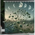 thumbnail image 2 of Ambesonne Sage Green Shower Curtain, Dreamy Space Wilderness, 69"Wx75"L, Blue Grey Teal, 2 of 4
