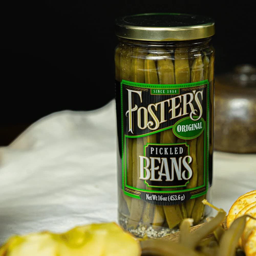 Foster’s Pickled Green Beans- Original- 16oz (2 Pack) - Pickled Green Beans in a Jar - Traditional Pickled Vegetables Recipe for 30 years - Gluten Free- Fat Free - Preservative Free - Pickled Beans