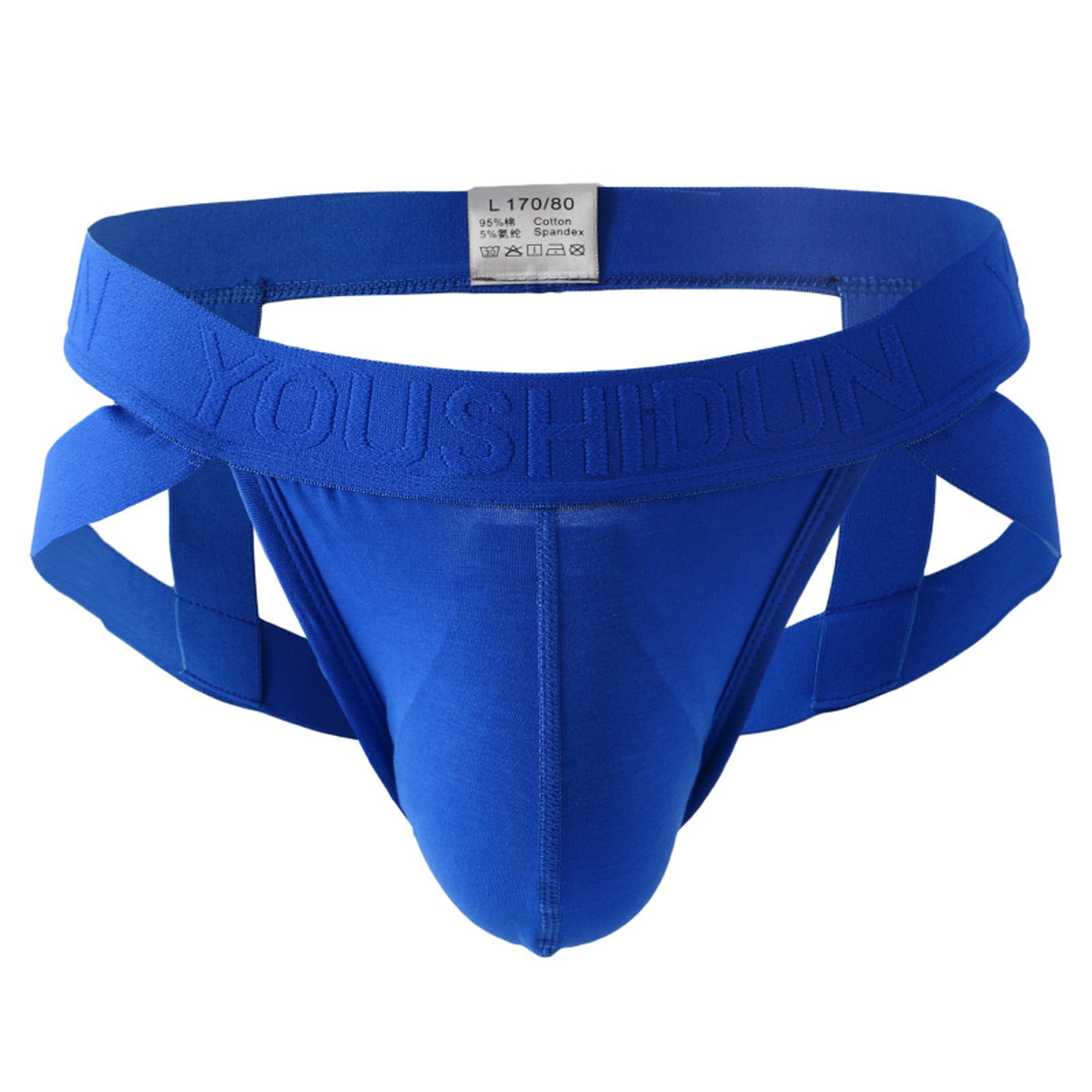 adviicd Compression Underwear For Men Boys Briefs Men's Jockstrap Supporter  Youth Breathable Cotton Underwear Blue XL 
