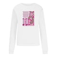 thumbnail image 4 of QATAINLAV Ventes de Rentrée Scolaire Chandails en Molleton de Sensibilisation au Cancer du Sein pour Femmes Automne 2025 Mode Ruban Rose Tee Graphique Hauts Décontractés Col Rond Manches Longues Chemises Blanc m, 4 of 6