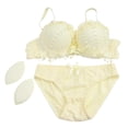 thumbnail image 2 of Ladies Lingerie Set Bra and Panties Cotton Lace Yellow 75B 1Set, 2 of 5