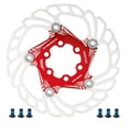 thumbnail image 1 of Rotores de refrigeración de alto rendimiento para bicicletas de montaña Discos de freno de bicicleta de 5 pernos y 140 mm de color rojo, 1 of 8