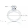 thumbnail image 2 of 8mm Round Cut CZ Band Black/White Ceramic Ring Women's Engagement Ring Size 6-10, 2 of 5
