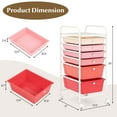 thumbnail image 3 of Costway 6 Drawer Rolling Storage Cart Scrapbook Paper Office Organizer Mixed Pink, 3 of 10