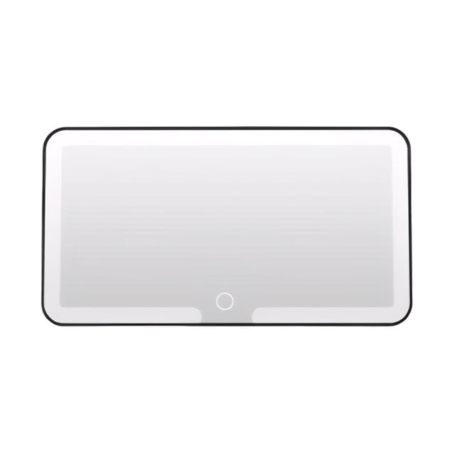 relayinert Car Vanity Mirror Durable Portable Three-color Light For Makeup Car Interior Rearview Mirror black