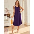 thumbnail image 2 of Ekouaer Sleeveless Nightgowns for Women Long Night Gown Pleated Full Length Sleepwear Tank Sleep Dress Slit Dress, 2 of 6