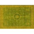thumbnail image 1 of Ahgly Company Machine Washable Indoor Rectangle Abstract Yellow Modern Area Rugs, 6' x 9', 1 of 4