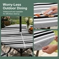 thumbnail image 5 of Round Outdoor Tablecloth with Umbrella Hole and Zipper, Black Grey Striped Tablecloth with Elastic Waterproof, Horizontal Lines Simple Minimalist Patio Table Covers for 36" - 44" Picnic Pool Tables, 5 of 9