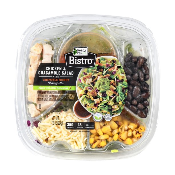Ready Pac Bistro Chicken Guacamole Salad Chipotle Honey Dressing Walmart Com