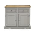 thumbnail image 4 of HomeStock Suburban Sophistication Wood Buffet Sideboard in Rustic Finish, Solid Pine, Dovetail Drawer Joints, Distressed Hardware, Spacious Storage, Easy Assembly-Color:Corona Gray,Size:2 Door, 4 of 8