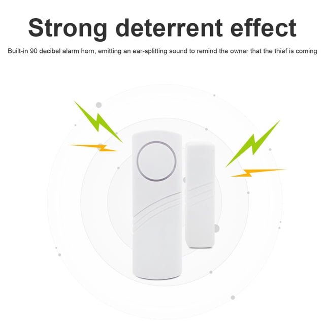 Alarmes Électroniques Sans Fil pour Fenêtre et Porte, Rappel d'Entrée, Rappel de Sécurité à Induction, Portail, Dispositif d'Alertes de Sécurité Autocollant, Ménage, Supermarché, Centre Commercial, Type 2