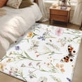 thumbnail image 4 of 3'x5' Area Rugs, Pastoral Botanical Butterfly Indoor Outdoor Area Rug for Living Room Bedroom, Spring Floral Watercolor Washable Bathroom Rugs Kitchen Floor Carpet Mats Home Decor Aesthetic, 4 of 8