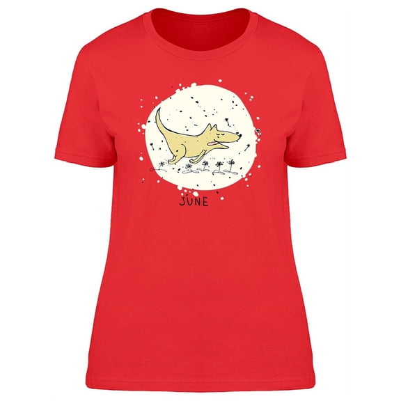Dog Running With Flowers Tee Women's -Image by Shutterstock