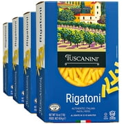 Tuscanini Authentic Italian Rigatoni Pasta 16oz 4 Pack Made with Premium Durum Wheat, Done in 12-15 Minutes