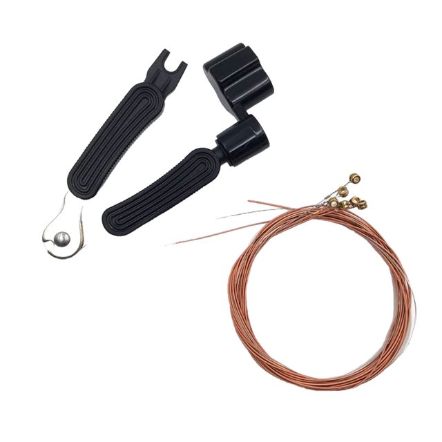 mmirethe Guitar String Steel Rust-proof Folk Easily Install Simple Design Acoustic Strings Brass Sweet Gift Replaced Tools Chords Copper/Black