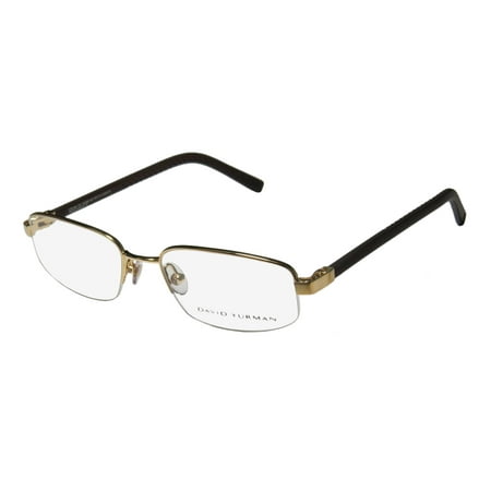 New David Yurman 616 Mens/Womens Designer Full-Rim Titanium Gold / Brown Spectacular Titanium Made In Japan Frame Demo Lenses 52-18-135 Eyeglasses/Spectacles