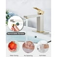 thumbnail image 4 of Bathroom Faucet 1 Hole, Single Handle Stainless Steel Bathroom Sink Faucet, Modern Vanity Faucets with Deck Plate,Water Supply Hoses and Pop Up Drain,Brushed Gold Handle and Brushed Nickel, 4 of 18
