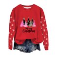 thumbnail image 2 of ClodeEU Women's Christmas Sweatshirt With Snowflake Pattern,Long Sleeve Crewneck Xmas Holiday Tops Red 03,Womens Plus M, 2 of 5