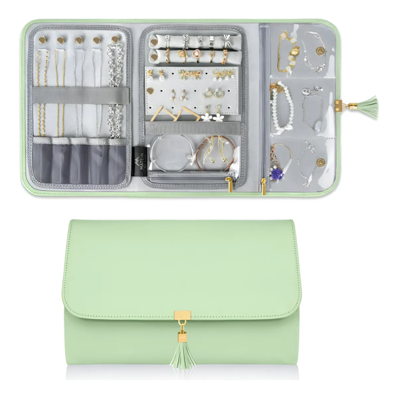 Bolsa Organizadora De Joyas Alhajeros Práctico para Pulsera Collares y Aretes Xtellar Verde