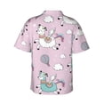 thumbnail image 3 of Bixox Men's Hawaiian Shirts Men's Llama Unicorn and Rainbow Print Short-Sleeve Shirt-XX-Large, 3 of 8