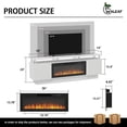 thumbnail image 4 of Waleaf 70" Fireplace TV Stand with Glowing Acrylic Pillars, 36" Electric Fireplace for TVs Up to 80", High Gloss Entertainment Center with 20-Color LED Lights, White, 4 of 8