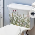 thumbnail image 1 of Pegatinas para tapa de asiento de inodoro, hojas de plantas, flores, hojas verdes, calcomanías florales para tapa de inodoro, pegatina impermeable para decoración de cisterna de baño, 1 of 7
