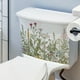 thumbnail image 1 of Pegatinas para tapa de asiento de inodoro, hojas de plantas, flores, hojas verdes, calcomanías florales para tapa de inodoro, pegatina impermeable para decoración de cisterna de baño, 1 of 7