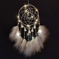 thumbnail image 3 of Atrapasueños, Atrapasueños de plumas, Atrapasueños con luz LED, Atrapasueños hecho a mano para dormitorio de niños, decoración colgante de pared, regalo de bendición y W, 3 of 4