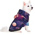 thumbnail image 2 of Fotbe Planet Pastel Galaxy Print Small Dog Sweater Hoodies Pet Grey Hooded Soft Fleece Sweatshirts with Pocket Fall Winter Puppy Cat Sweaters Warm Clothes-Large, 2 of 7
