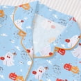 thumbnail image 6 of Likimi Kids Toddler Girls Halloween Pajamas Set Short Sleeve Hallowmas Ghost Print Lapel Button Down Pjs Tops With Shorts For Party Fashionable Homewear, 6 of 9