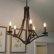 Sir/ét Lighting ST1063-ASL Catelyn 6-Light Antique Silver Leaf Sheer Hardbacked Shade Chandelier