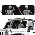 thumbnail image 2 of Uorisanigo Windshield Sun Shade, Funny Skull Car Sunshade for Jeep Wrangler JL JLU 2018-2024 Rubicon Sahara 2 Door & 4 Door & Gladiator JT, Sun Visor Shade Keep Vehicle Cool, 2 of 7