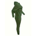 thumbnail image 6 of Casual Drawstring Pantsuits Two-piece Set, Pocket Hoodies Tops & Loose Long Sweatpants Set, Women's Clothing, 6 of 7