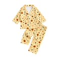 thumbnail image 4 of Hienoo Halloween Graphic Pajama Set For Girls Long Sleeve Buttons Shirts Pants Pajamas 3-14 Years, 4 of 5