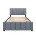 thumbnail image 7 of Full Size Velvet Upholstered Platform Bed with Twin Size Trundle, Gray, 7 of 7
