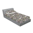 thumbnail image 2 of Flower Fitted Sheet & Pillow Sham Set, Leaves and Blossoming Petals of a Spring Garden Flourishing Ornaments, Decorative Printed 2 Piece Bedding Decor, Twinxl, Grey Pink and Sage Green, by Ambesonne, 2 of 2