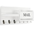thumbnail image 2 of Mail Organizer Lwenki - Soporte de pared con llavero y estante, color blanco, 2 of 8