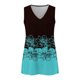 thumbnail image 4 of Gibobby Camiseta sin mangas con cuello en V y estampado de flores degradadas para mujer(Verde,G), 4 of 5