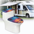 thumbnail image 6 of HELLHERO Sunset Toilet Top Cover Elastic Bottom Toilet Top Cover Set & 2 Piece Set for Toilet Easy to Clean Soft, 6 of 8