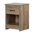 thumbnail image 3 of Home Square Tassio 1 Drawer Wood Nightstand Set in Weathered Oak (Set of 2), 3 of 5