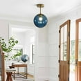 thumbnail image 4 of KCO Lighting Modern Large Globe Flush Mount Ceiling Light with Vintage Blue Glass, 4 of 7
