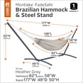 thumbnail image 2 of Classic Accessories Montlake Fadesafe Brazilian Hammock with Steel Stand, Heather Grey Stripe, 2 of 14