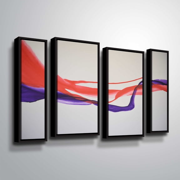 Artwall Unfolding, 4 Piece Floater Framed Canvas Staggered Set by Patricia Coulter