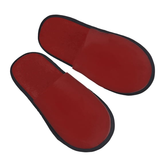 KLL maroon Slippers For Women Men House Slip On Indoor Outdoor Bedroom Furry Fleece Lined Ladies Comfy Anti-Skid Rubber Hard Sole-Medium