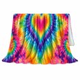 thumbnail image 2 of Vibrant Tie-Dye Heart Design Colorful Radiating Swirls, Cozy Artistic Scene, Warm Flannel Blanket for Living Room and Bedroom, Art Lovers Valentine's Day Gift, Artistic Home Decor, 2 of 9